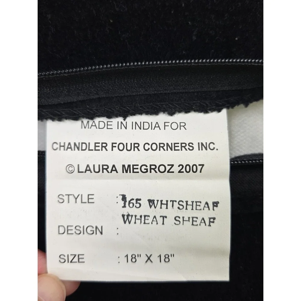 Chandler 4 Corners Hooked Wool Pillow Wheat Sheaf 2007 Laura Megroz  18